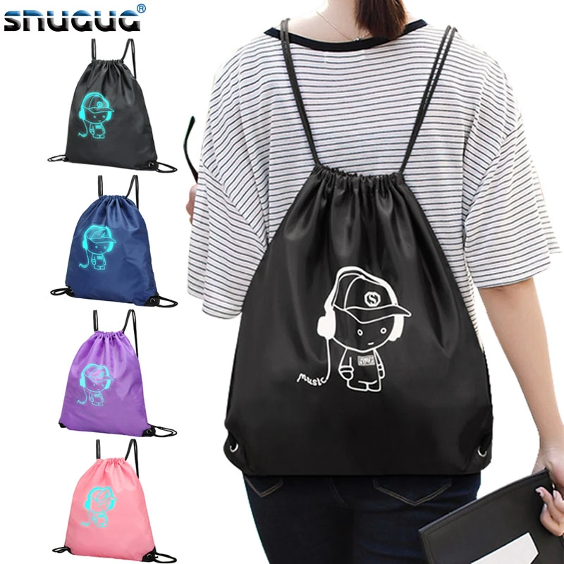 Рюкзак на шнурке SNUGUG светящиеся спортивные сумки для женщин и мужчин уличная