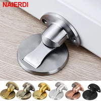 naierdi 304 stainless steel door stopper magnetic doorstop silver door holder hidden catch floor for toilet furniture hardware
