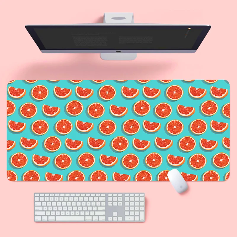 

Игровой коврик для мыши для ПК, милый Настольный коврик с фруктами, большой коврик для мыши Xxl, Розовый ковер, клавиатура и игровые аксессуар...