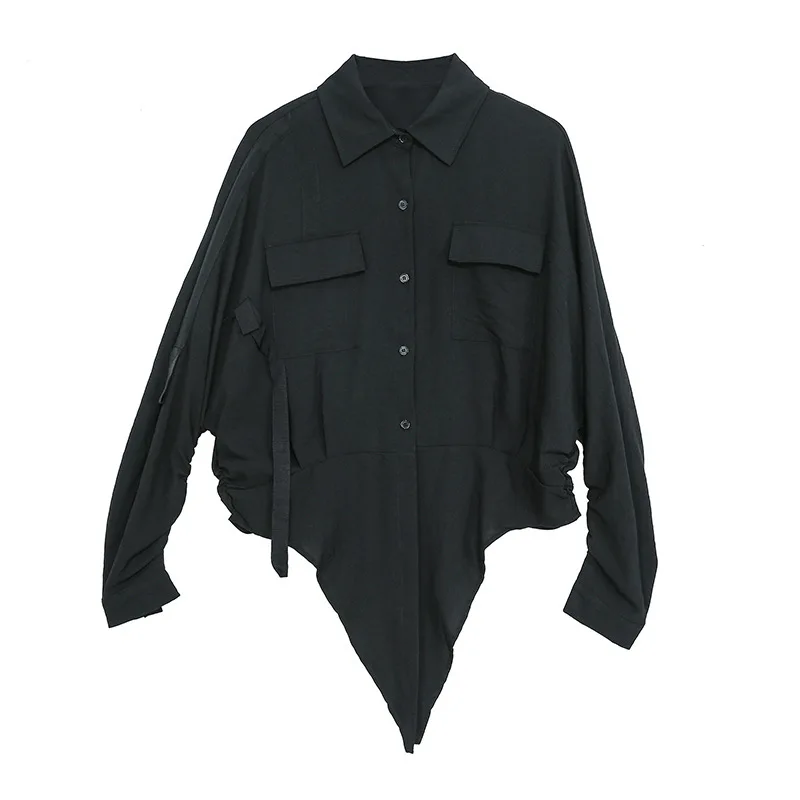 2020 кардиган Необычные повседневные рубашки рукав летучая мышь рубашка Женские