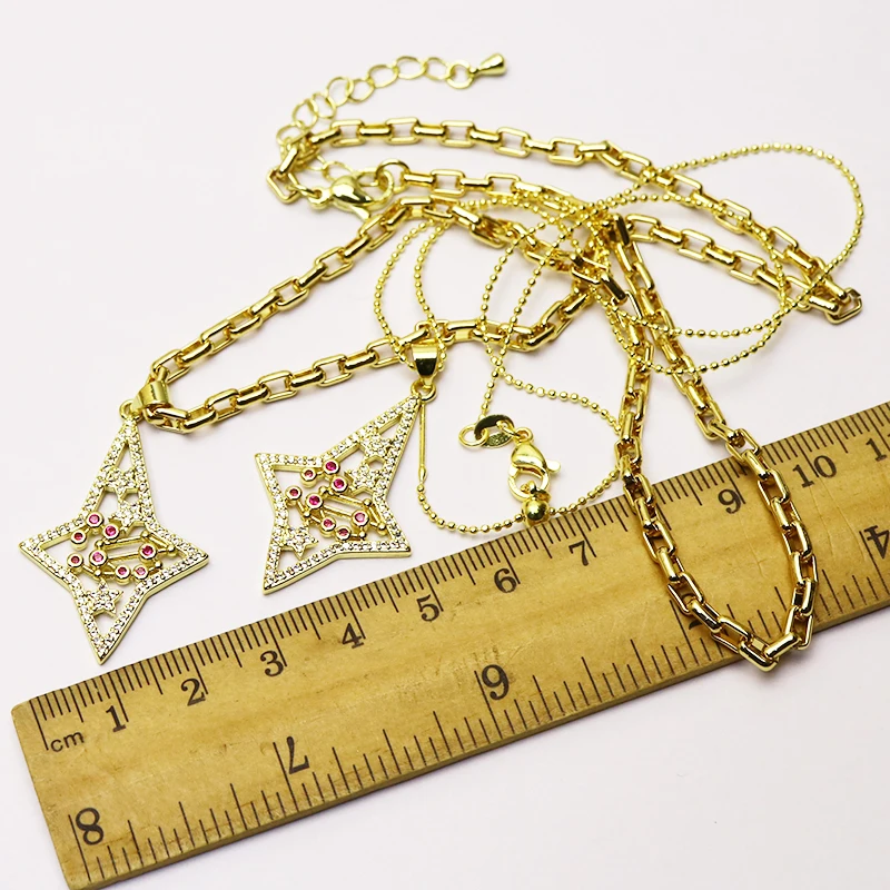 

8 Pcs Gold star pendant necklace Zircon Pendant necklace Fashion star jewelry Trendy necklace Gift fashion gift 7246