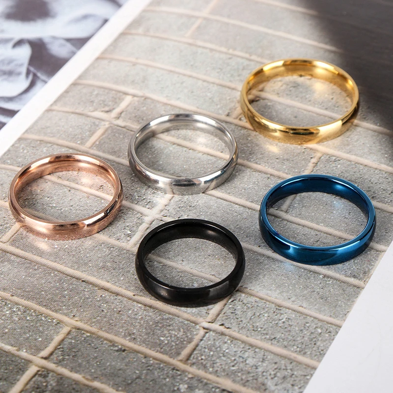 Обручальное кольцо из нержавеющей стали для женщин и мужчин 4 мм матовое