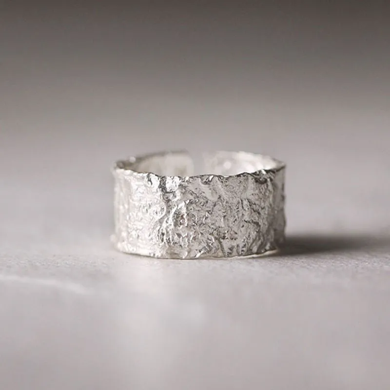 Простые неправильной формы матовое серебряное покрытие кольца для женщин