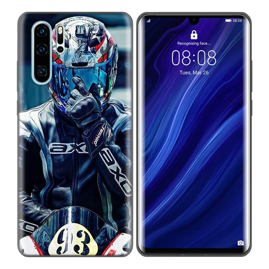 Черный силиконовый чехол для huawei P30 P20 P10 mate 30 20 10 Lite Pro Coque сумки Обложка Capas Back moto внедорожный мотоцикл Спорт