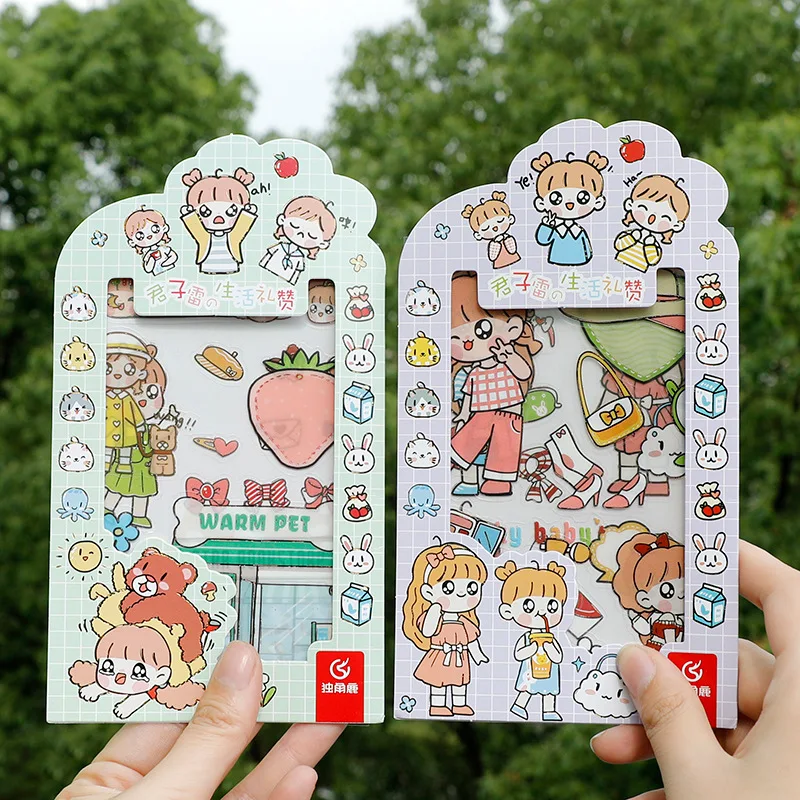 

4pcs Assorted Vintage Kawaii Phone Laptop Stickers Anime Diary Car Sticker for Children Keyboard Bullet Journal Stationery