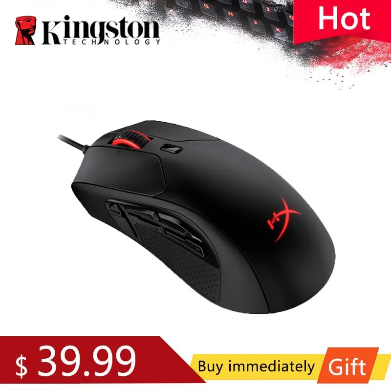 

Kingston wired mouse HyperX Pulsefire Raid RGB Pixart E-sports mouse with native DPI up to 16000 Gaming Mouse 3389 sensor