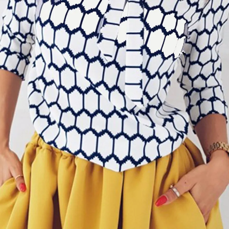 

Fashion Women Sexy Chiffon Blouses Casual Snake Skin Printed Shirts Ladies Loose Tops Rk