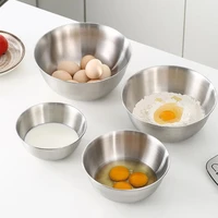 1pcs 304 stainless steel bowls mixing bowl with scale deep mixing egg bowls kitchen metal bowl for baking salad 16192224cm