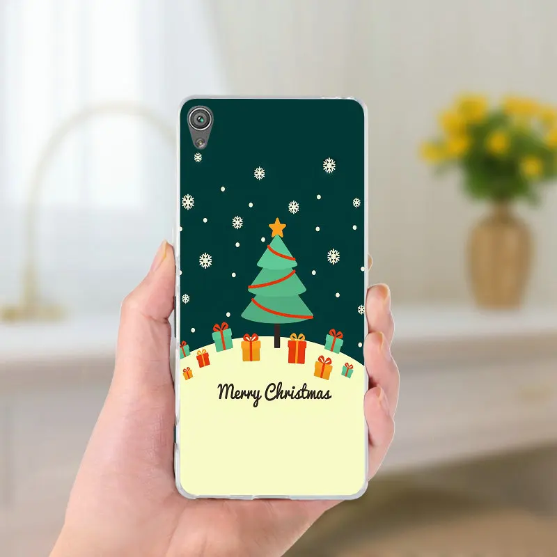 Рождественский узор для Sony Xperia Z Z1 Z2 Z3 Z4 Z5 Compact Premium M2 M4 M5 E3 E5 T3 XA мягкие чехлы