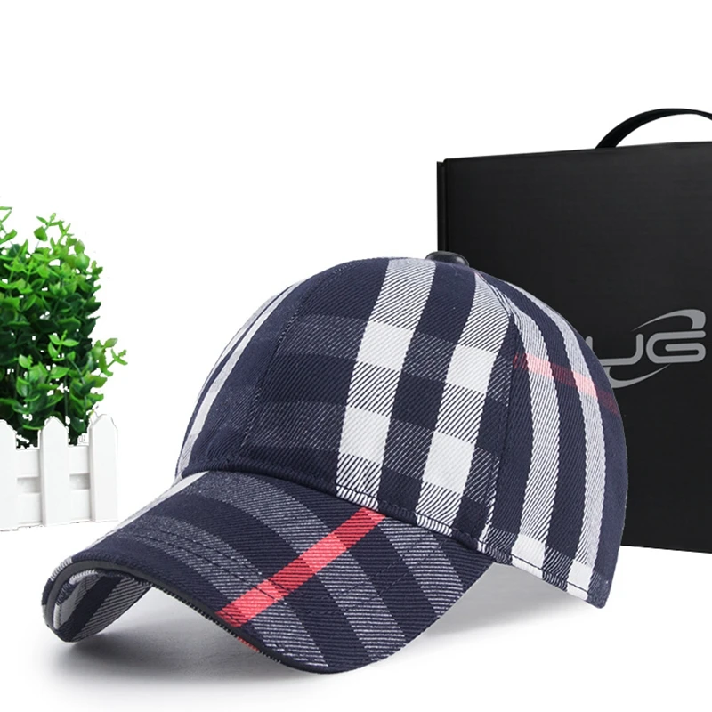 Бейсболка в клетку для мужчин и женщин Повседневная Уличная Кепка Корейском