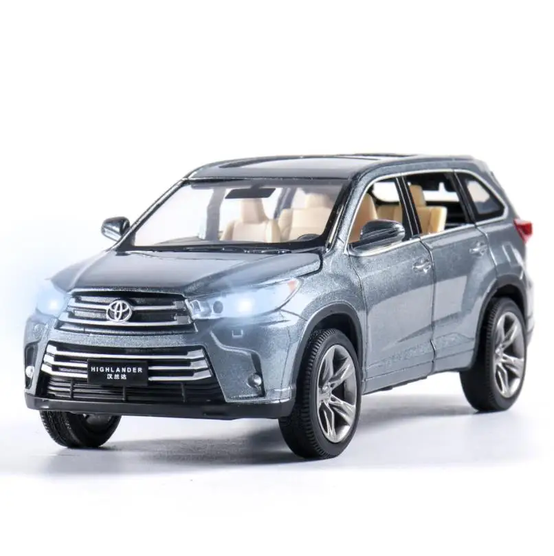 1/32 Toyota Highlander Diecasts& Toy Vehicles модель автомобиля со звуком и светильник коллекция автомобиля игрушки для мальчика Детский подарок на день рождения