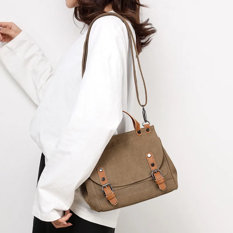 Женская сумка для отдыха износостойкая холщовая женская через плечо Большая