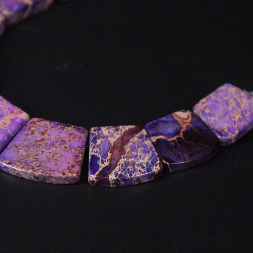 15 шт. Топ отверстие фиолетовый океан Impression Jaspers градуированное ожерелье модные