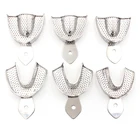 6 шт.компл. стоматологические лотки, инструменты для зубных протезов, оттискной лоток из нержавеющей стали с 3 верхними и 3 нижними и большимисреднимималенькими размерами