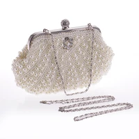 full pearl fashion evening bags women wedding party luxury hobos purse elegant clutch bags designer banquet shoulder bag