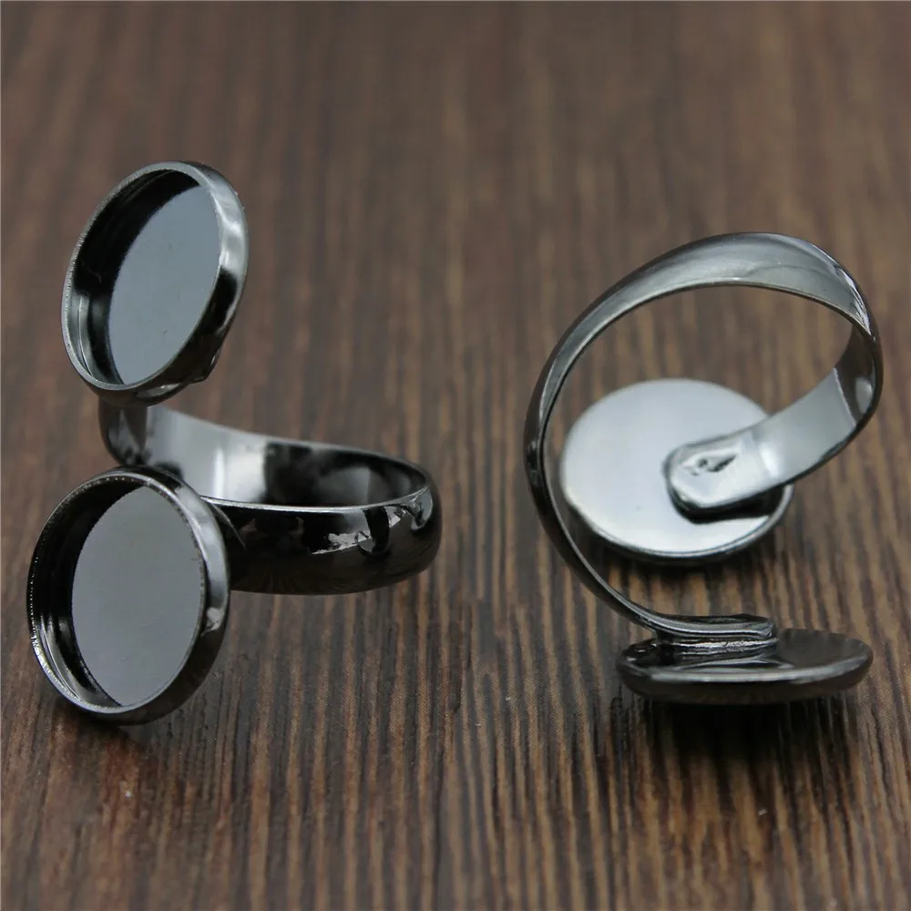 

Accessories for jewelry charm DIY 10mm Round couple ring setting 3pcs