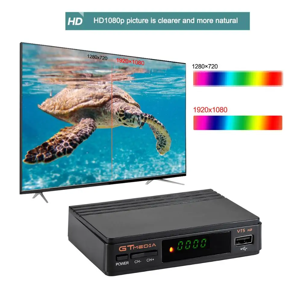 DVB-S2 Gtmedia V7S HD 1080P DVB-S2-цифра спутниковый телевизионный ресивер ТВ-тюнер Бесплатная