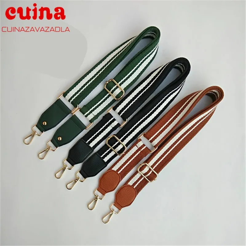 

New Nylon Colored Belt Bag Strap Accessories For Women Rainbow Adjustable Shoulder Hanger Handbag Straps Decorative Chain Bag