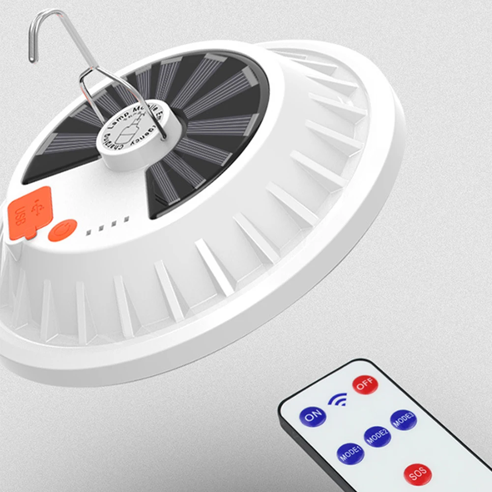 

USB Portable Rechargeable 120 LED Bulb Lamp Remote Control Solar Charge Lantern Emergency Night Market Light Outdoor Camping