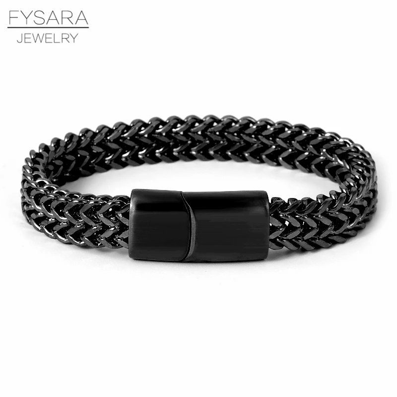 Браслеты FYSARA мужские из нержавеющей стали тяжелые плетеные цепи в стиле панк