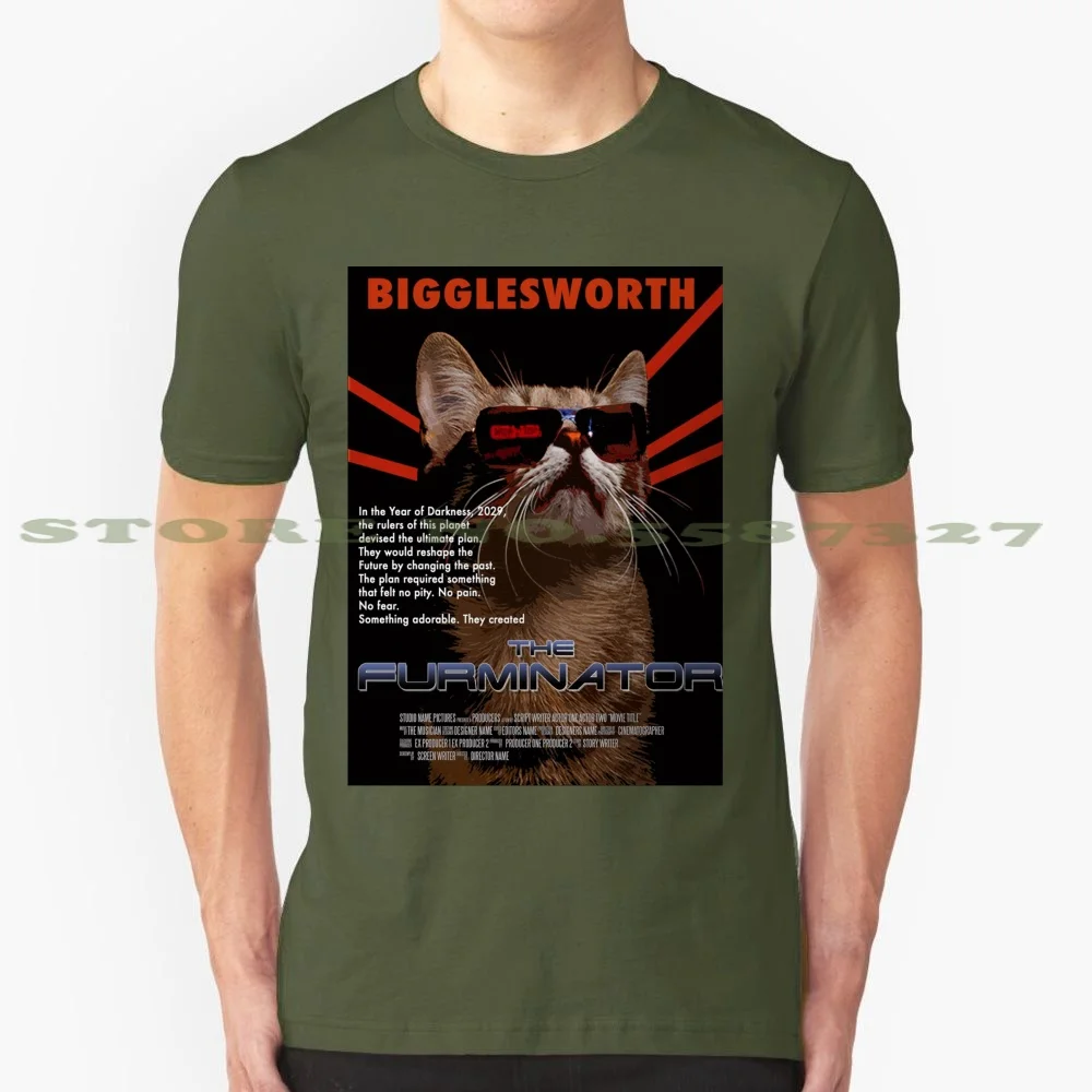 

The Furminator Black White Tshirt For Men Women Parody Funny Cats Terminator Cute Film Film Cat Silly Terminator Retro Graphic