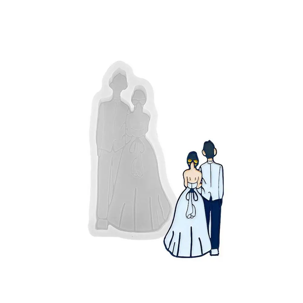 

HOT SALES!!! Wedding Couple Silicone Handmade Molds Flowers Mould Car Aromatherapy Souvenir