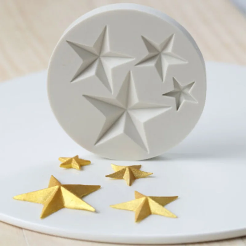 

3D силиконовые звезды Fondant (сахарная) форма шоколадовая Форма для выпекания кексов форма для украшения торта шоколадная сахарная ремесло пре...