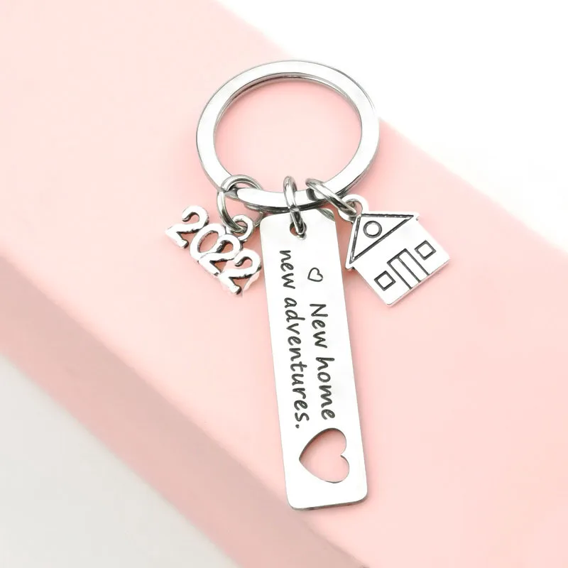 new home new adventures our first home 2022 keychains for womens mens gifts trinket car housewarming party souvenir jewelry free global shipping