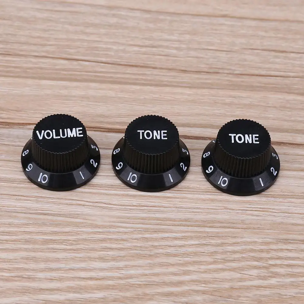 3 teilelos kunststoff elektrische gitarre bass volumen knob potentiometer kappen durchmesser 255mm für 6mm loch gitarre zubehör free globa