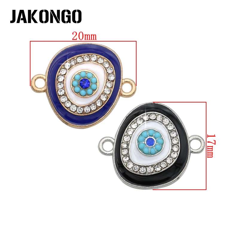 

4PCS Silver Gold Color Crystal Eye Charm Connectors For Jewelry Making Bracelet Findings DIY Accessories