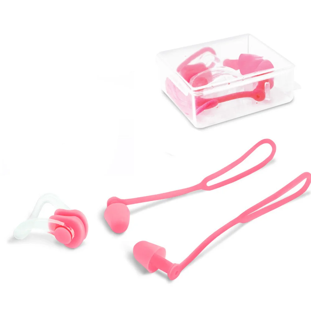 

Nose Clip Surfing Swimming Earplugs Waterproof Comfortable Protector Silicone Soft Sports With Rope Diving Non-toxic