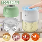 Автоматический Электрический измельчитель чеснока с USB-зарядкой, миниатюрная Мешалка Для имбиря, мяса, Чили, овощей, кухонный инструмент