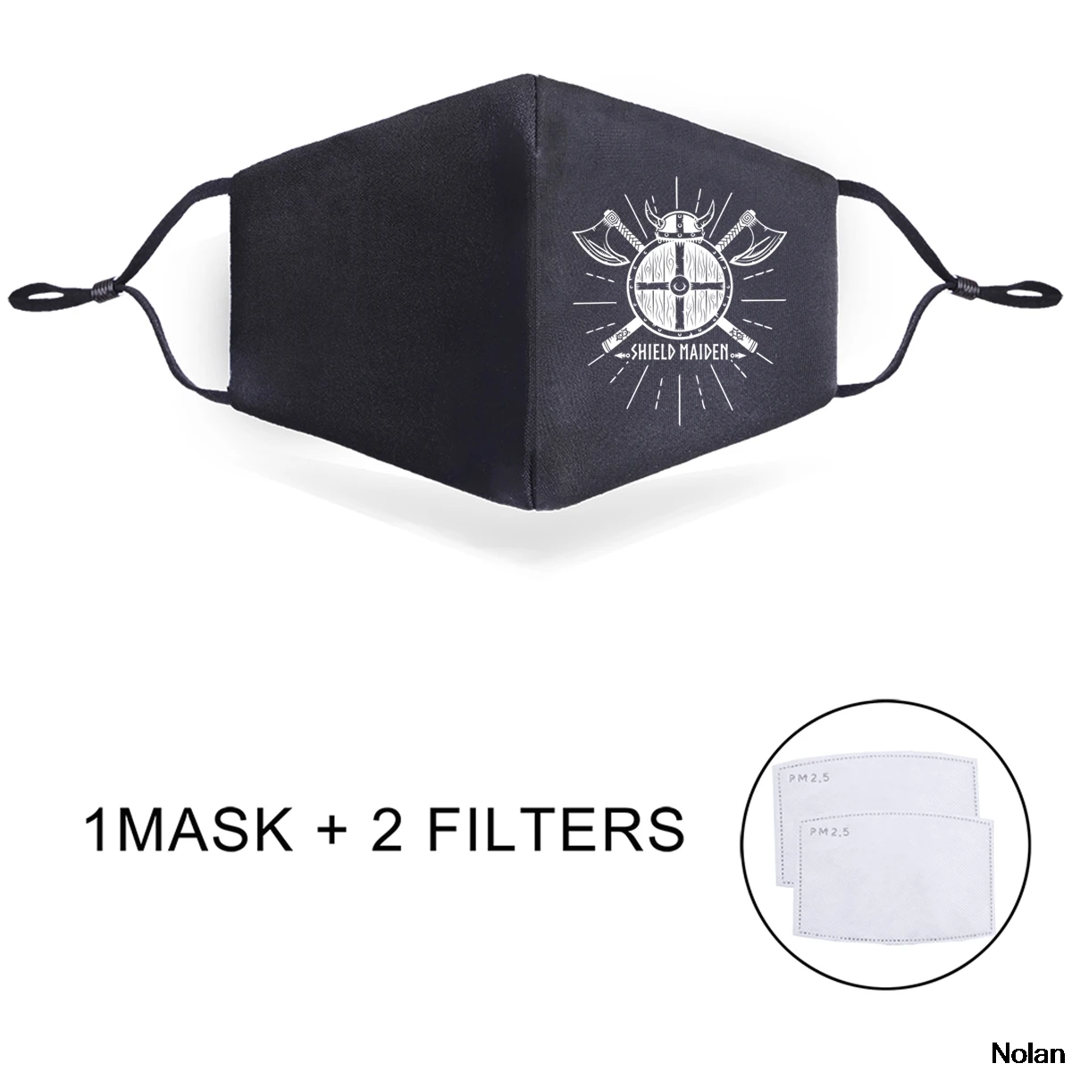 

Vikings Washable Reusable Mouth Face Mask Fashion Black Fabric Dustproof Respirator Mouth Muffle Mascarillas Face Cubrebocas