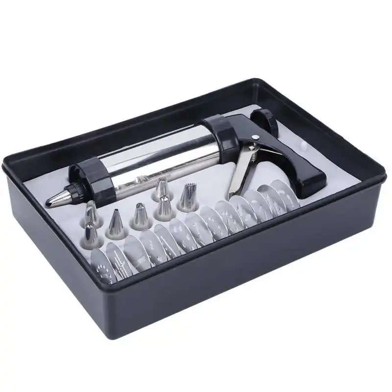 Kitchen Supplies Biscuits Maker Cookies Press Stainless Steel Cake Pastry Decorating Nozzle Set DIY Baking Tools Bakeware |