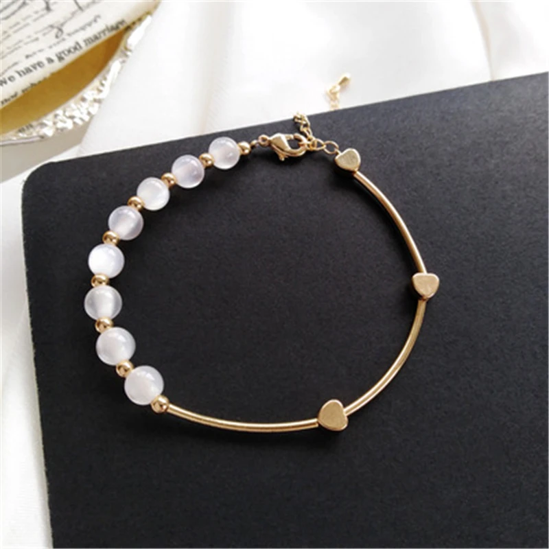 

Viny Luxury Temperament Pearl Beaded Chain Bracelet Retro White 23cm Bracelet Ins Korean Women Bracelet Jewelry Wholesale