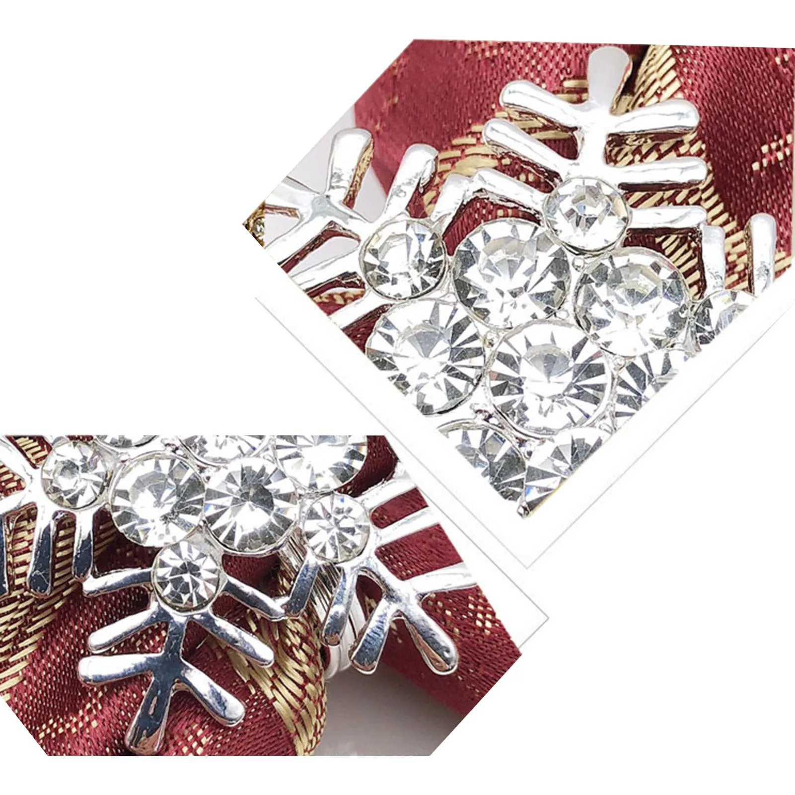 

6Pcs Christmas Snowflake Circle Wedding Party Decor Napkin Ring Towel Buckles for Bar Restaurant Christmas Party Dinner