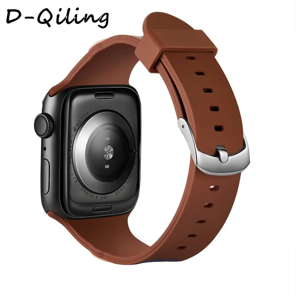 Силиконовый ремешок D Qiling для часов Apple Watch 38 мм 42 40 44 iWatch 2 3 4 сменный