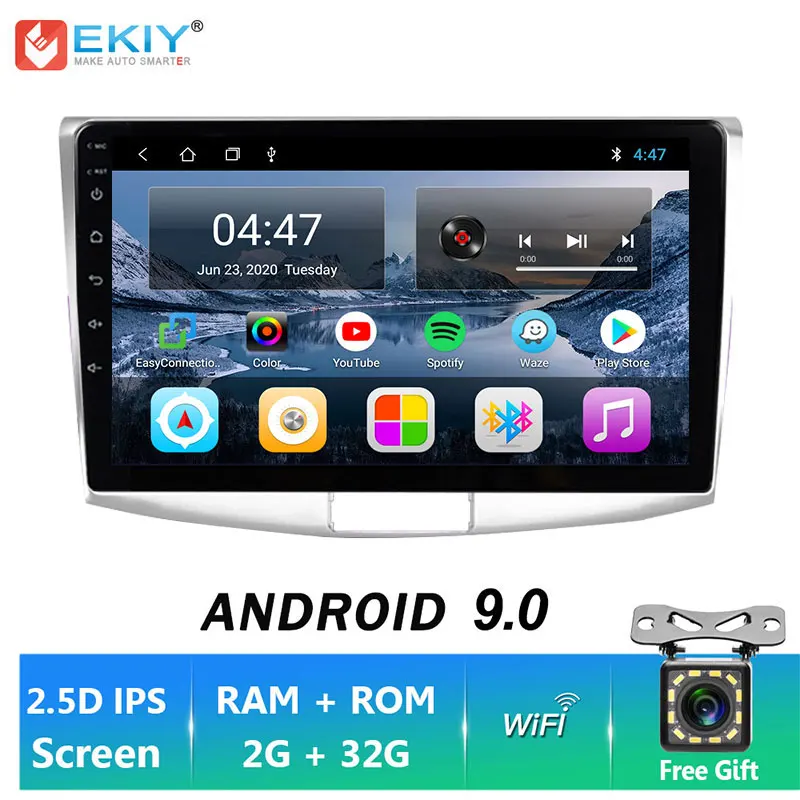 EKIY IPS Android 9 0 Автомобильный мультимедийный GPS навигатор радио плеер для VW Volkswagen Passat