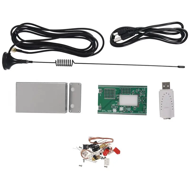 100KHz 1 7 GHz UV HF RTL SDR USB тюнер приемник + U/V антенна DIY наборы