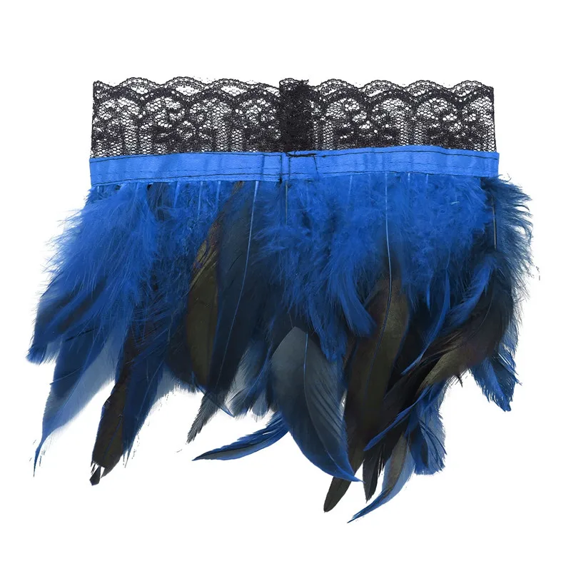 Женское готическое викторианское Кружевное колье с натуральным пером воротник