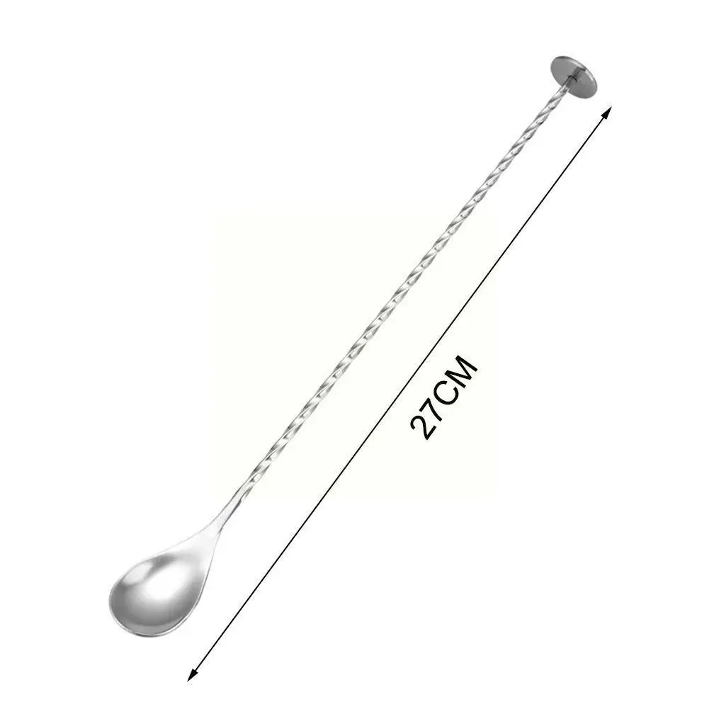 

High Quality Steel Cocktail Bar Pattern Drink Shaker Muddler Kitchen Stirrer Spoon Mixing Tableware Twisted V3Z8