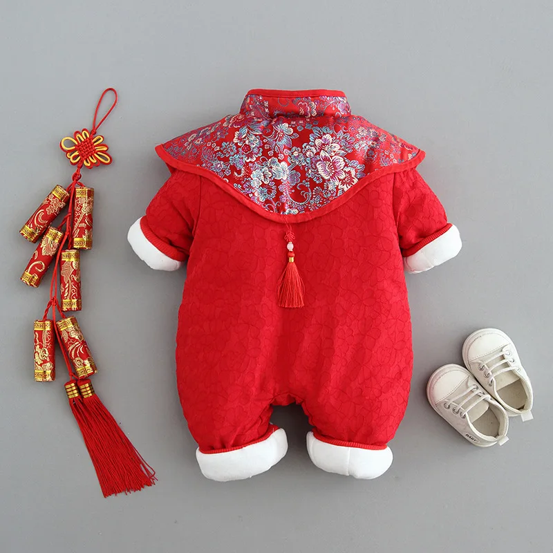 

Baby Onesies Winter Baby Toddler Outing Clothes Thickened Children's Clothes New Year Clothes New Year Baby Clothes