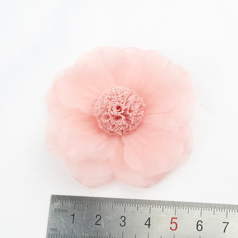5PCS /33 Colors Mini Chiffon Fabric Flower For Wedding Invitation Artificial Flowers For Dress Decoration