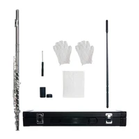 flute concert instrument set musical c foot flute closed holes 16 key with carrying case for beginner