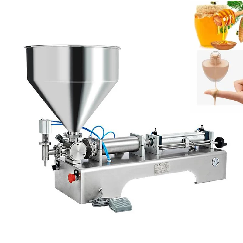 

Paste Filling Machine 110V 220V Pneumatic Piston Liquid Filler Machine Shampoo Lotion Cream Honey Juice Sauce Jam Gel Filler