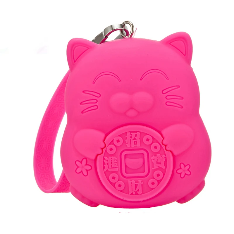 rose red Lucky Cat Обувь для девочек силиконовые портмоне изменить кошелек Для женщин Для мужчин ключ кошелек для монет мешок Для детей рождественские подарки сумка для хранения - Цвет: rose red