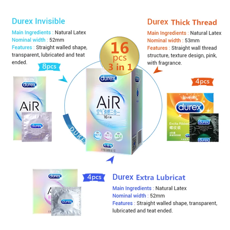 Durex AiR Невидимый Ультратонкий презерватив из натурального латекса рукав для