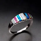 Новые Обручальные кольца Milangirl с радужными опалами для женщин, синее кольцо, обручальное кольцо, кольца для свадьбы, Дамский подарок
