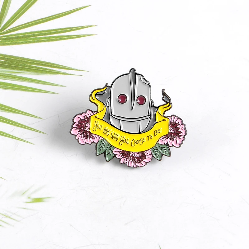 Retro Metal Robot Pins Flower Banner Cartoon Enamel Trendy Brooches Badges Bag Clothes Lapel Jewelry Gifts For Friends | Украшения и