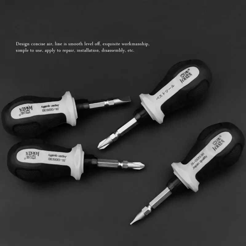 

Double Headed Phillips Flat Screwdriver Magnetic Bits Anti-static Big Anti Slip Rubber Handle Professional Repair Tool Househol